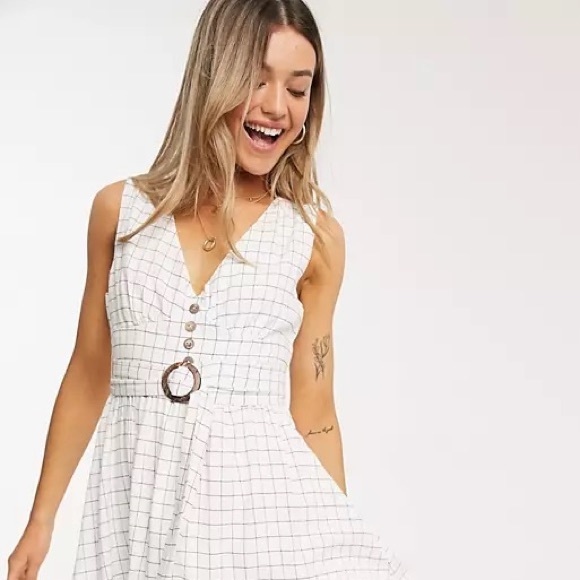 Gilli Button Down Mini Dress With Belt - Picture 2 of 3